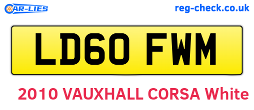 LD60FWM are the vehicle registration plates.