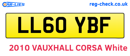 LL60YBF are the vehicle registration plates.