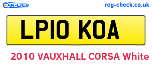 LP10KOA are the vehicle registration plates.
