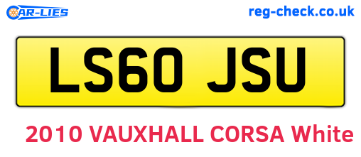 LS60JSU are the vehicle registration plates.