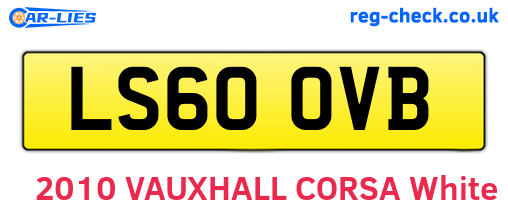 LS60OVB are the vehicle registration plates.