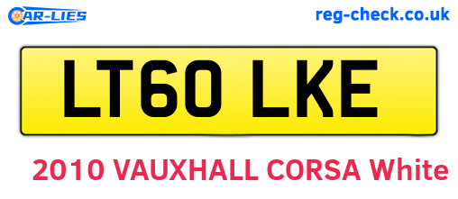 LT60LKE are the vehicle registration plates.