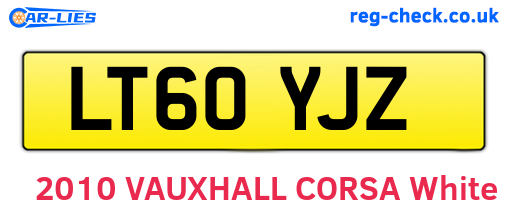 LT60YJZ are the vehicle registration plates.