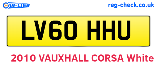 LV60HHU are the vehicle registration plates.