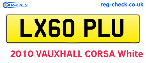 LX60PLU are the vehicle registration plates.