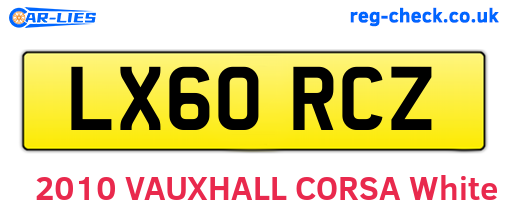 LX60RCZ are the vehicle registration plates.