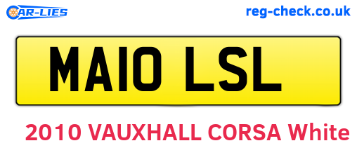 MA10LSL are the vehicle registration plates.