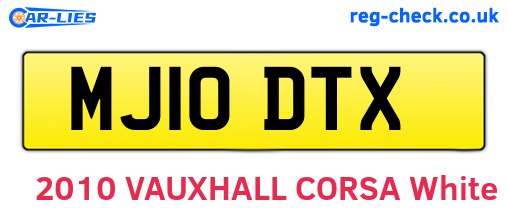 MJ10DTX are the vehicle registration plates.