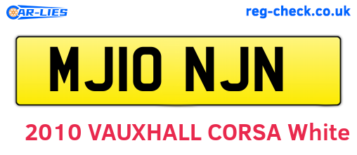 MJ10NJN are the vehicle registration plates.