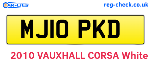 MJ10PKD are the vehicle registration plates.