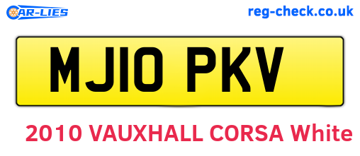 MJ10PKV are the vehicle registration plates.