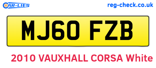 MJ60FZB are the vehicle registration plates.