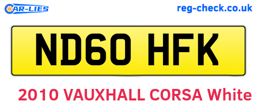 ND60HFK are the vehicle registration plates.