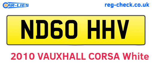ND60HHV are the vehicle registration plates.