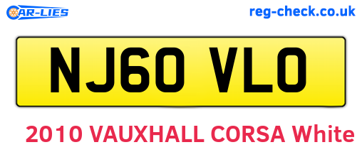 NJ60VLO are the vehicle registration plates.