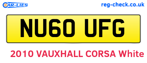 NU60UFG are the vehicle registration plates.