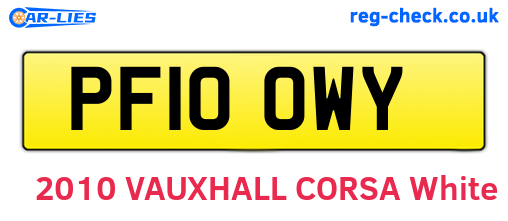 PF10OWY are the vehicle registration plates.