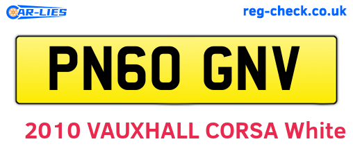 PN60GNV are the vehicle registration plates.