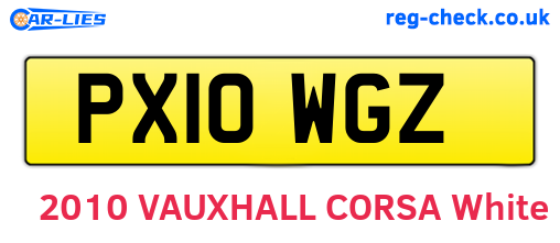 PX10WGZ are the vehicle registration plates.