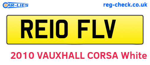 RE10FLV are the vehicle registration plates.
