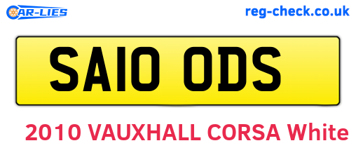 SA10ODS are the vehicle registration plates.