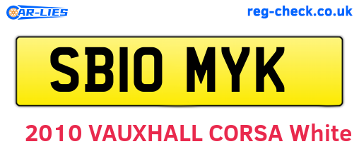 SB10MYK are the vehicle registration plates.