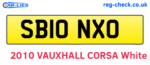 SB10NXO are the vehicle registration plates.