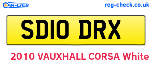 SD10DRX are the vehicle registration plates.