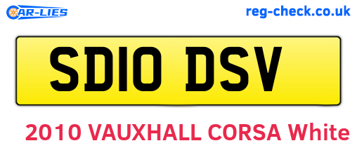 SD10DSV are the vehicle registration plates.