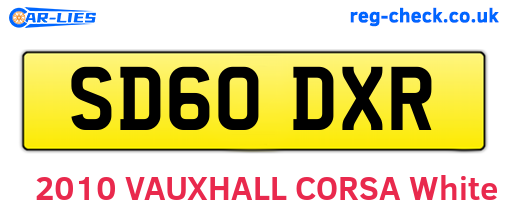 SD60DXR are the vehicle registration plates.