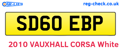 SD60EBP are the vehicle registration plates.