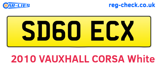 SD60ECX are the vehicle registration plates.
