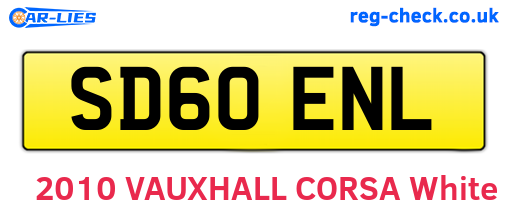 SD60ENL are the vehicle registration plates.