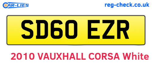 SD60EZR are the vehicle registration plates.