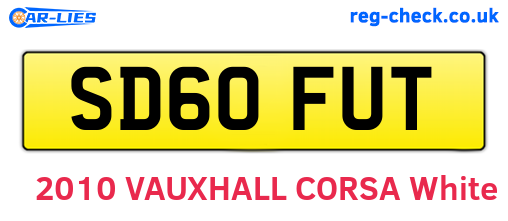 SD60FUT are the vehicle registration plates.