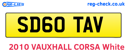 SD60TAV are the vehicle registration plates.