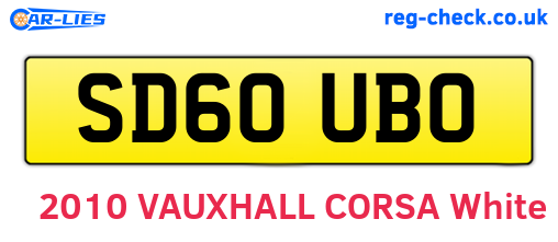 SD60UBO are the vehicle registration plates.