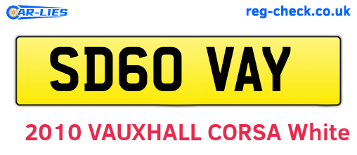 SD60VAY are the vehicle registration plates.