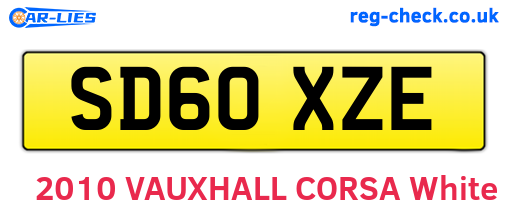 SD60XZE are the vehicle registration plates.