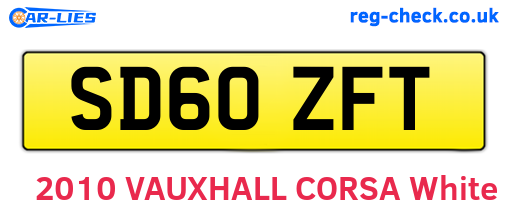 SD60ZFT are the vehicle registration plates.
