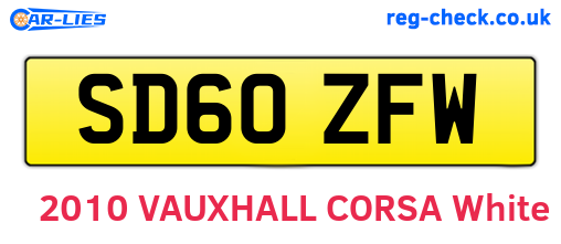 SD60ZFW are the vehicle registration plates.