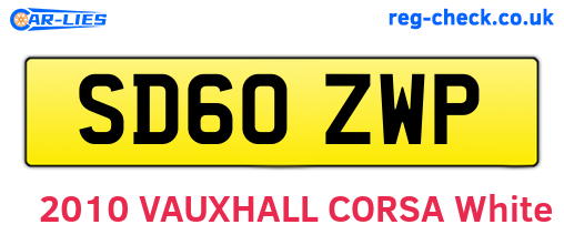 SD60ZWP are the vehicle registration plates.