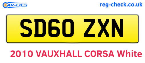 SD60ZXN are the vehicle registration plates.