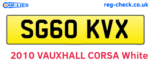 SG60KVX are the vehicle registration plates.