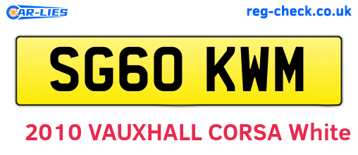 SG60KWM are the vehicle registration plates.