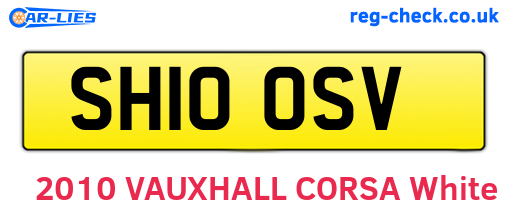 SH10OSV are the vehicle registration plates.