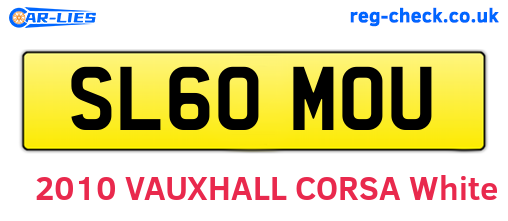 SL60MOU are the vehicle registration plates.