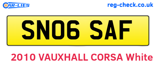 SN06SAF are the vehicle registration plates.