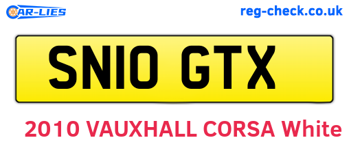 SN10GTX are the vehicle registration plates.