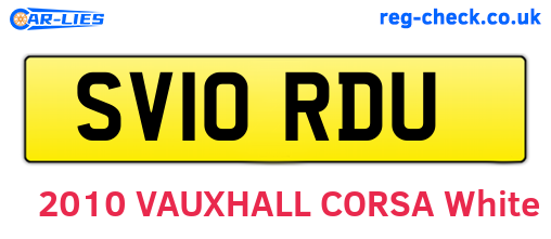 SV10RDU are the vehicle registration plates.